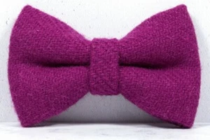 Dog Bow Tie, Tweed Bow, Pink Bow, Harris Tweed, Removable Bow Tie, Pink Bow - Picture 1 of 1