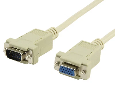 3m SVGA VGA Monitor Kabel PC Monitorkabel Verlängerung Stecker <> Kupplung - Bild 1 von 2