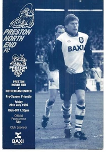 Football Programme PRESTON NORTH END v ROTHERHAM UNITED July 1995 Friendly - Picture 1 of 1