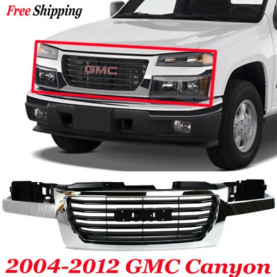 For 2004-2012 GMC Canyon Front New Grille Chrome Shell with Black Insert Plastic Foto 1 de 4