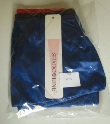 3 Calzoncillos Shadowline Nylon Corte Completo Lateral Encaje Estilo 17082 Talla 7 Rojo Negro Azul Marino Foto 1 de 2