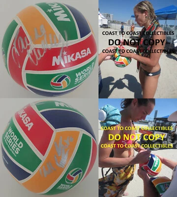 Laura Ludwig Kira Walkenhorst Alemania oro firmado voleibol certificado de autenticidad prueba exacta. Foto 1 de 4