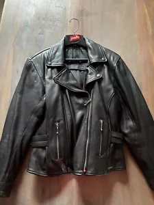 Motorrad Damen Lederjacke Schwarz top Zustand Grösse L nur 2 mal getragen - Bild 1 von 4