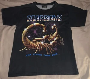 Scorpions The Living Tour 2002 BLACK Russia Concert TShirt L Large SNOB Tag - Picture 1 of 5