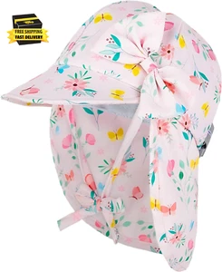 Baby Sun Hat for Girls UPF 50+ Adjustable Toddler Bucket Hats Traveling Essentia - Picture 1 of 6