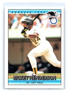 1992 Leaf Donruss C Rickey Henderson Oakland Athletics #30
