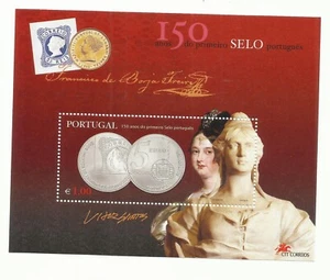 Portugal 2003 - 150 Años Sello Portugués, Reina María II, Moneda 5€ S/S MNH - Imagen 1 de 1