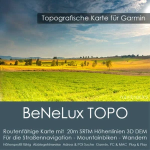 Belgien Niederlande und Luxemburg Topo Karte 8GB microSD Garmin Navi, PC & MAC - Bild 1 von 8