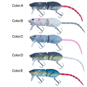 2Pc Floating Jointed Rattling Mouse Swimbait Fishing Lure Bass 5 Colors 15g/15cm - Picture 1 of 23