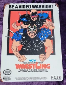 WCW World Championship Wrestling NES Metal Sign Road Warriors Legion Of Doom Wwe - Picture 1 of 2