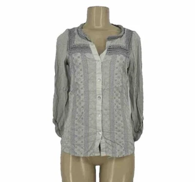Camisa Top Anthropologie Meadow & Rue XS Mujer Abotonada Algodón Crochet T14 Foto 1 de 4