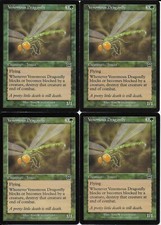 MTG: VENOMOUS DRAGONFLY Mercadian Masques COMMON; played, Excellent condition x4