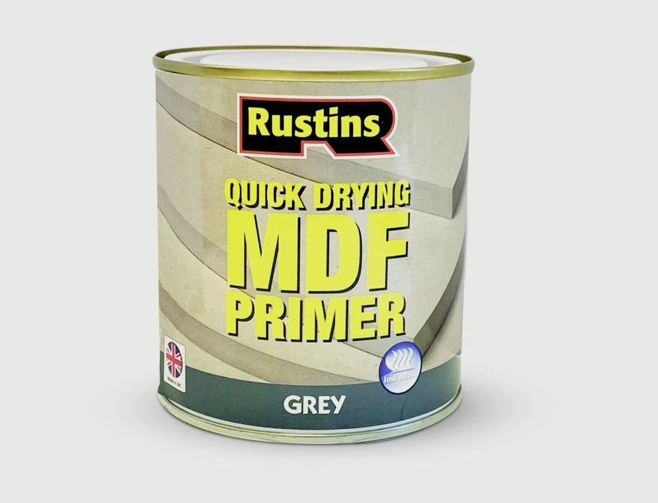 Rustins Quick Drying MDF Primer  indoors and outdoors  Grey / White 250ml - Image 1 of 1