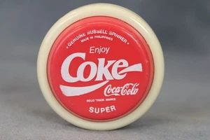 Vintage Genuine Super Russell Spinner Coca Cola Advertising Yo-Yo Red & White - Picture 1 of 4
