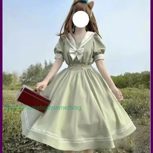 Lindo Vestido Japonés Suave Hermana Lolita Mujeres Dulce Manga Abullonada Delgado Estudiante - Imagen 1 de 28