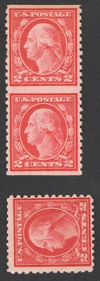 US# 540-540a *MINT OG H {PAIR "IMPERF HORIZONTALLY ERROR VAR} 2c WASHINGTON 1919 - Image 1 of 4