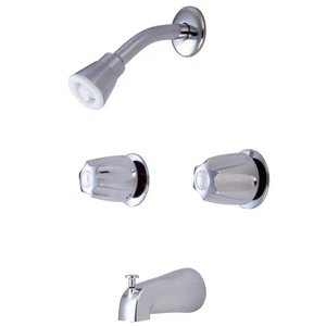 Kingston Brass EF112 2-Handle Tub & Shower Faucet, 5', Polished Chrome - Picture 1 of 2