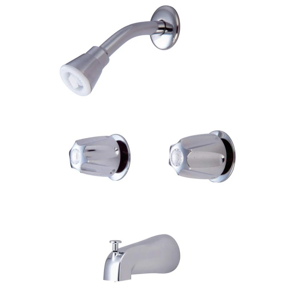 Kingston Brass EF112 2-Handle Tub & Shower Faucet, 5', Polished Chrome - Image 1 of 2