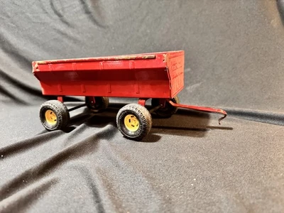 Vintage Ertl Red Grain Wagon 1970s TIN TOY  7 3/4" - Image 1 of 4