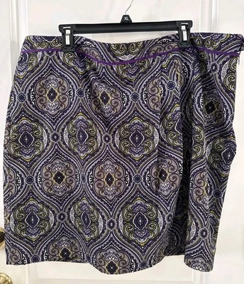 EP Pro  Womens Plum Skirt Golf Skort Sz 20 Geometric Paisley  Sporty Pockets  - Image 1 of 4