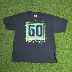 50 & Better Than Ever  Shirt Black XL Vintage Hanes 50/50 Single Stitch 1991 - Picture 1 of 8