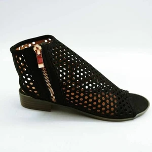 Stivali Mata donna neri 5,5 shootie scarpa alla caviglia pinhole punta aperta cerniera laterale nuovi - Foto 1 di 10