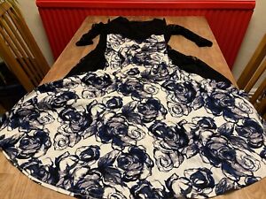 Woman's Dresses 2 Black & Whie/blue floral Size 12 Good condotion