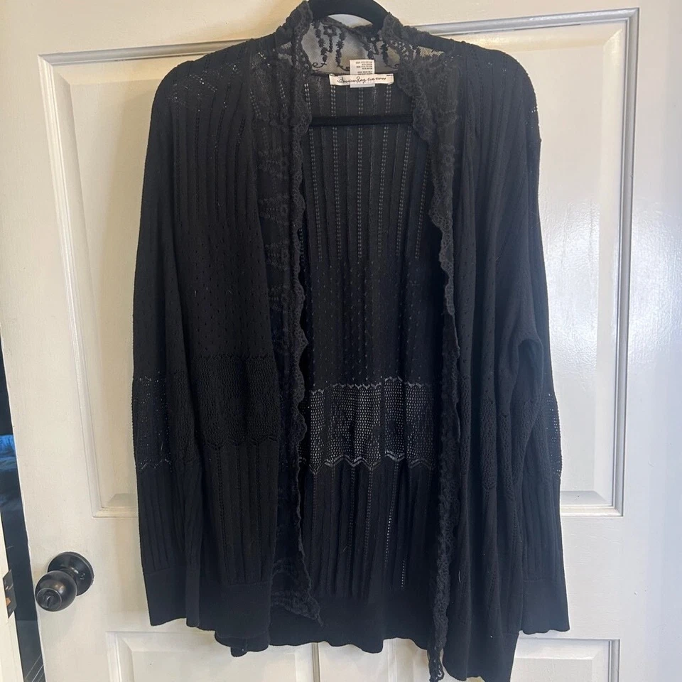 Women's can Rag Die Black Cardigan 1X - Image 1 of 4
