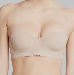 Natori Women's Beige Solid Truly Smooth Strapless Underwire Bra Size 34C - Picture 1 of 2