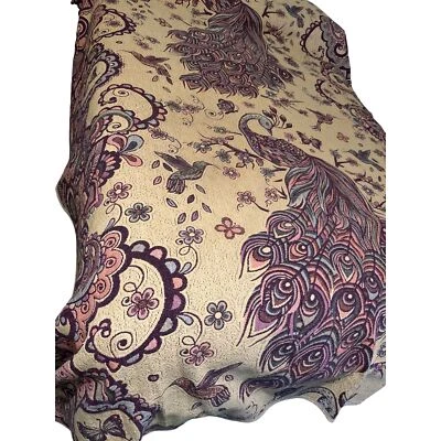 Manta tapiz patrón floral mariposas pavo real y pájaros 96 x 85" Foto 1 de 4