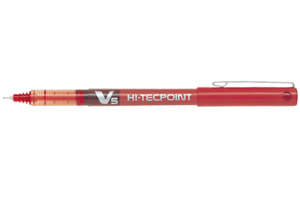 6 x Pilot BX-V5 V5 Hi-Tecpoint 0.5mm Pure Liquid Ink Rollerball pen, Red