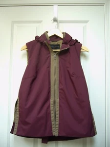 New Elizabeth Roberts Womens Romantique Vest Hooded Lined Burgundy Sz S NWT - Picture 1 of 10