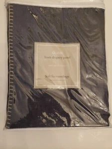 SOFT SURROUNDINGS Quinn Linen Drapery Panel - 120" long x48" Wide Denim Blue B1 - Picture 1 of 7