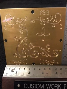 MULTI DIRECTION SCROLL WORK SOLID BRASS ENGRAVING PLATE FOR NEW HERMES FONT TRAY - Picture 1 of 12