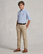 Polo Ralph Lauren Big Boy Blue Multi Plaid Cotton Poplin Shirt Size L(14-16) NWT