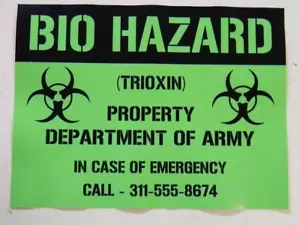 HALLOWEEN HORRORFILM PROP BIOHAZARD AUFKLEBER/AUFKLEBER - Bild 1 von 1
