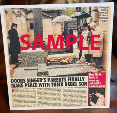 Doors Jim Morrison Grave, Parents Finally Make Peace W-Their Rebel Son Newspaper - Image 1 of 2