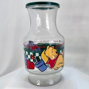 Vintage Winnie the Pooh & Eeyore Juice Carafe with Lid - Anchor Hocking - 9" - Picture 1 of 11