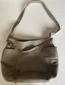 JIMMY CHOO WOMEN’S PEBBLED LEATHER CROSS BODY HOBO BAG PURSE HANDBAG BROWN - Picture 1 of 5