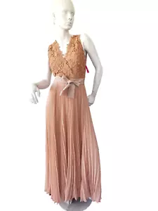 MAX MARA🌟 Cotton Lace & Georgette Pleated Dress Usa14_ It48_ De44_ Uk16_ Fr46 - Picture 1 of 19