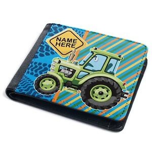 Personalised Tractor Wallet Boys Custom Farmer Bi Fold Card Holder Gift KS232