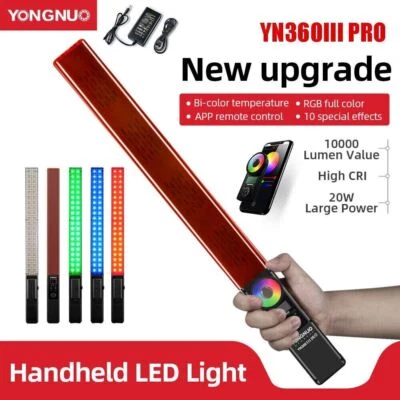 YONGNUO YN360III PRO RGB LED Video Light Handheld Ice Stick 3200K 5600K Bi-color - Image 1 of 4