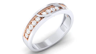 Pave 0.43 Cts Round Brilliant Cut Diamonds Anniversary Band Ring In 750 18K Gold - Image 1 of 4