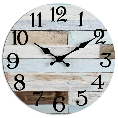 Wall Clock 10 Inch Silent Nonticking Wall Clocks Battery Operated Coastal Countr - Image 1 of 4