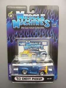 RARE NEW AMERICAN MUSCLE MACHINES 53 CHEVY PICK UP TRUCK CUSTOM CAR 1:64 scale.