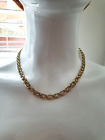 Sparkly Clear Rhinestone Curb Chain Modernist Minimalist Gold Tone Necklace