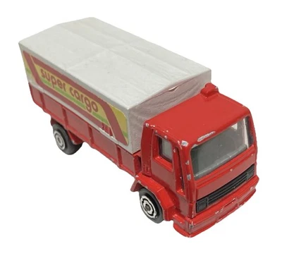 Vintage 1984 MAJORETTE No.241 FORD CARGO Covered Truck Super Cargo RED/white - Image 1 of 4