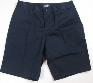 LANDS END Classic Navy School Uniform Plain Front Chino Shorts Girls 12 Slim NEW - Picture 1 of 5