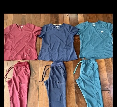 Carhartt Scrubs Lot Women Sets Dickies  Medium Large Cargo Pockets - Image 1 of 4