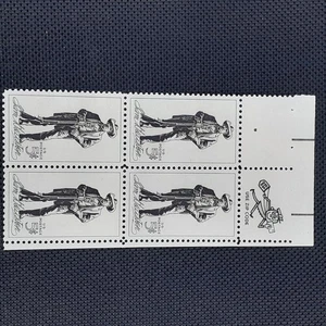 Vintage 1968 Sam Houston US Postage Stamps Block Unused Original Gum Cowboy 5c - Picture 1 of 2